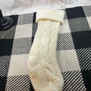 Cozy Cream Knit Holiday Stocking